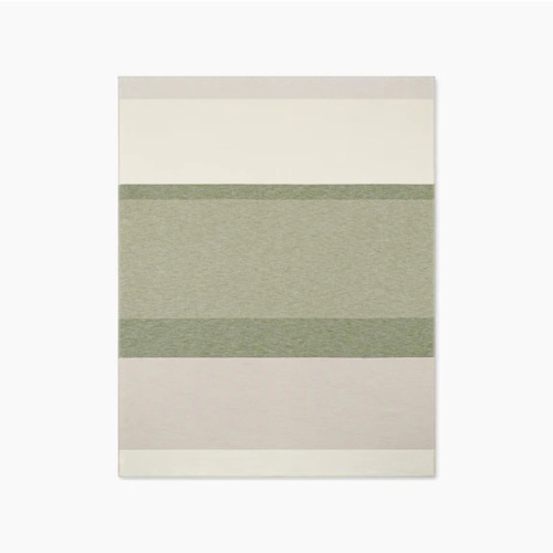 Organic Cotton & Wool Throw - Sage Stripe · Under The Canopy