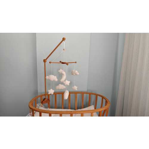 Natural Wood Baby Crib Mobile Hanger Arm: Universal Fit