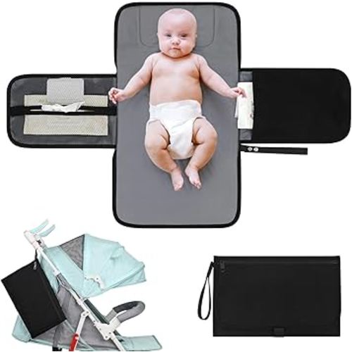Accmor Portable Diaper Changing Pad, Waterproof Baby Changing Mat, Baby Diaper Changing Pad for Travel, Black