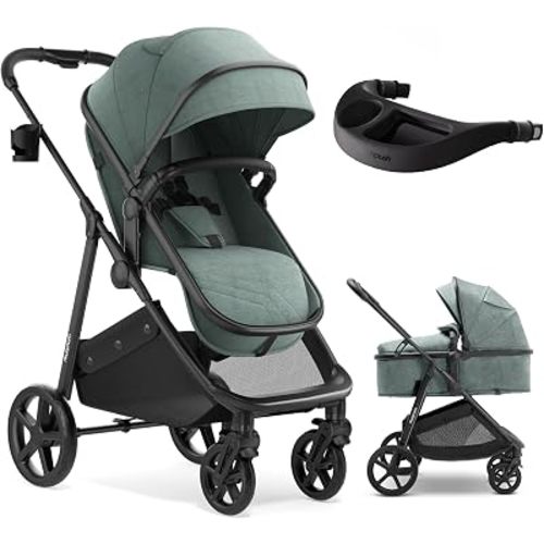 Mompush Wiz 2-in-1 Bassinet Stroller with Snack Tray, Reversible Seat