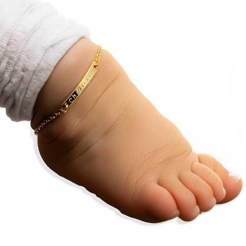 Personalized Baby Name Anklet Baby Shower Gift Baby ID Anklet Kids Dainty Name Anklet Birthday Gift Name Bar Anklet