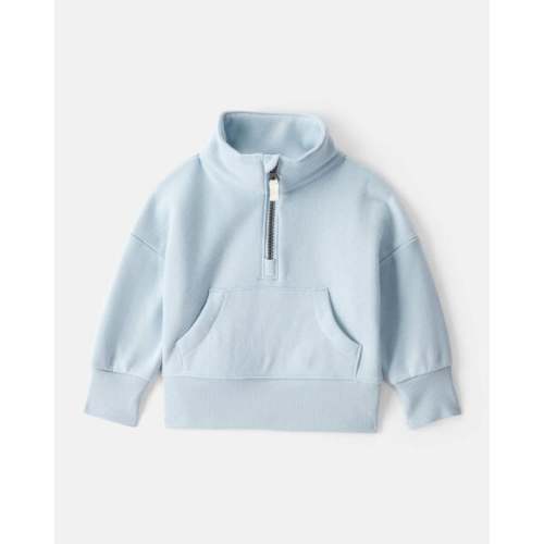 Baby Girl DayDream Fleece Long-Sleeve Quarter-Zip Pullover Sweatshirt - Blue | Carter's