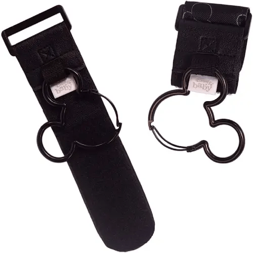 Disney Baby by J.L. Childress Baby Stroller Hooks - Essential Travel Accessories for Mom, Carabiner Clip for Stroller, Heavy Duty, Holds Water Bottles & Diaper Bags - Mickey Mouse, 2 Pack