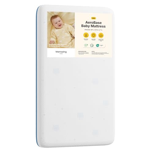 MAMAZING Premium Crib & Mattress - CertiPUR-US Certified, Fits All Mini & Baby Crib Beds, Baby Mattress Waterproof Sleep Surface,Mini