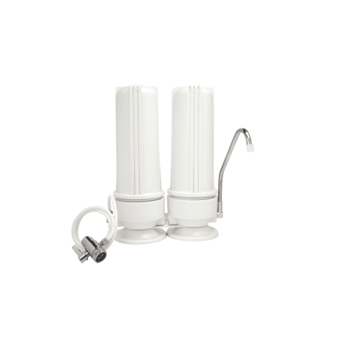Countertop Water Filter - 2 Stage Filtration - Sediment & Carbon Filters