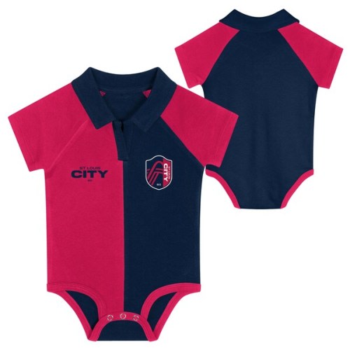 Newborn St. Louis City SC  Red Newborn League Champ V-Neck Raglan Bodysuit
