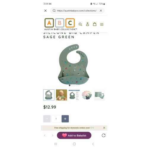 Silicone Bib Camper Sage Green – Austin Baby Collection