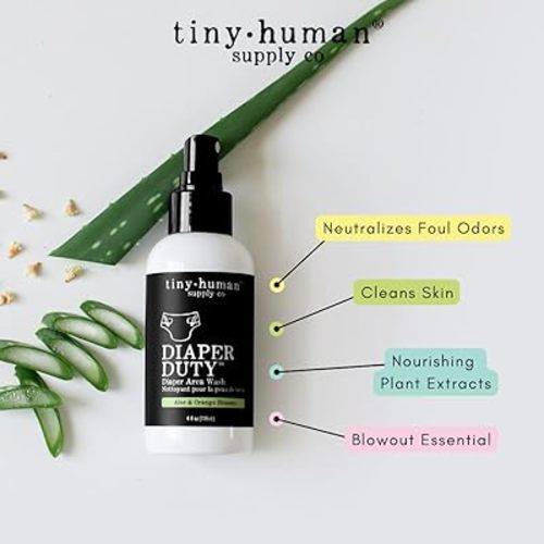 Diaper Duty Diaper Area Wash 4oz (1 Pack), Orange Blossom & Aloe, Gentle Cleansing Spray for Cloth Diapers, Calming & Soothing