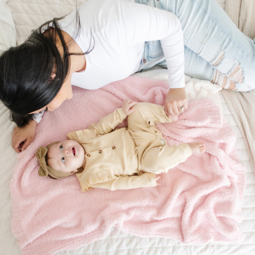 Bamboni Receiving Blanket - Light Pink