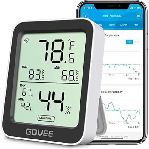Govee Indoor Hygrometer Thermometer H5075 with Bluetooth App Control