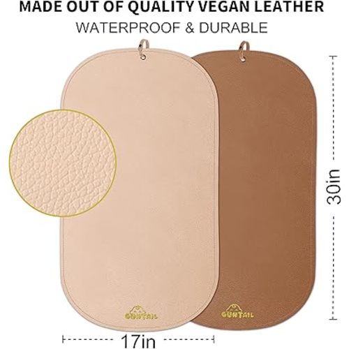 Portable Baby Diaper Changing Mat,Soft Faux Leather, Wipeable & Easy to Clean,for Home or Travel, Waterproof, with Storage Strap,Easily Put into Diaper Bag,30 x 17 in (Beige & Coffee)