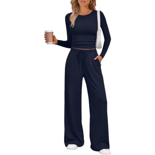 LILLUSORY 2 Piece Lounge Sets for Women 2026 Fall Fashion Outfits Sweat Set