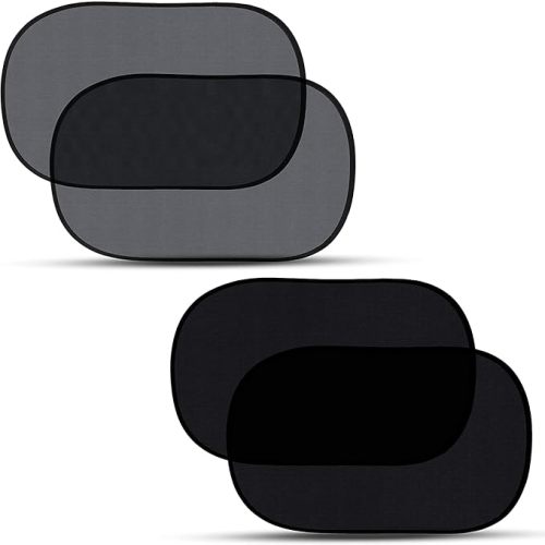 EcoNour Car Window Shades for Baby (2 Pack Transparent) | Sun Shade Window for Kids | Shades for Side Windows | Automotive Sun Protection from UV & Sun Glare | Car Baby Accessories | Medium 20"x12"