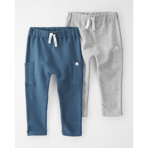 Toddler 2-Pack Organic Cotton Pants - Deep Teal/Heather Grey - Little Planet | Carter's