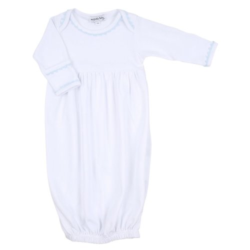Magnolia Baby Baby Joy Crochet Gathered Gown Light Blue | Fun & Fancy – Fun & Fancy Children's Boutique