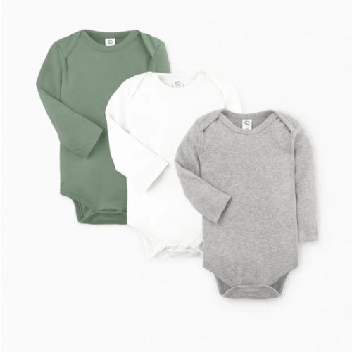 3-Pack Long Sleeve Bodysuit Bundle