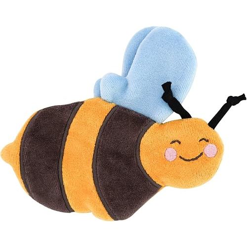 Scrunchie Bee with Crinkle – 5.5 in Organic Baby Sensory Toy | Soft Squeezable Crinkle Toy for Newborns & Infants | Eco-Friendly Tactile Development Plush (0+ Months)