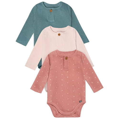 Modern Moments by Gerber Gender Neutral Long Sleeve Bodysuits, 3-Pack, Sizes 0/3 Months - 24 Months
