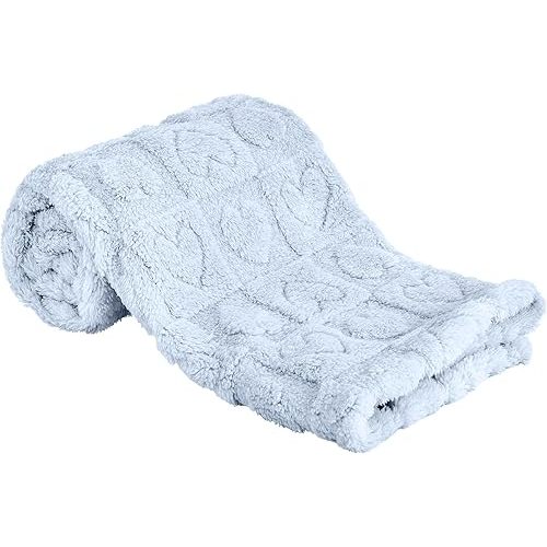 Yurhap Fleece Baby Blanket Heart Checkered, Ultra Soft Cozy Baby Blankets for Boys Girls, Fluffy Infant Toddler Newborn Receiving Gifts for Crib Stroller 30"x40" (Baby Blue)
