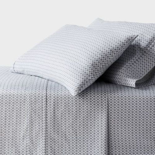 King 400 Thread Count Performance Sheet Set Blue Geo - Threshold™