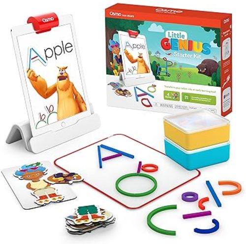 Amazon.com: Osmo - Little Genius Starter Kit for iPad - 4 Educational Learning Games - Ages 3-5 - Phonics & Creativity - STEM Toy Gifts for Kids, Boy & Girl - Ages 3 4 5 Preschool (Osmo iPad Base Included) : Toys & Games