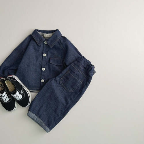 Toddler F25 Soft Denim Long Sleeve Shirt Jacket (1-6y) - 2 Colors | AT NOON STORE