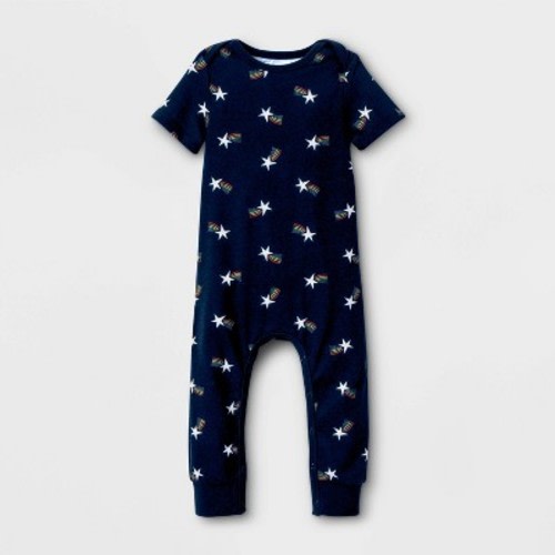 Pride Gender Inclusive Shooting Star Baby Romper - Federal Blue, Size: 3-6M