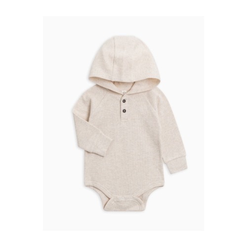 Cole Waffle Knit Hooded Bodysuit, 0-3M