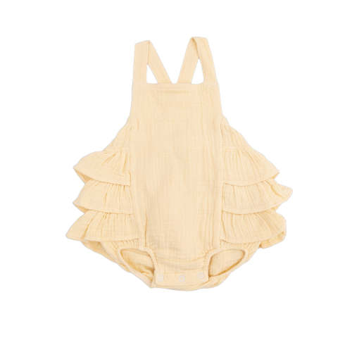 Ruffle Sunsuit, Italian Straw