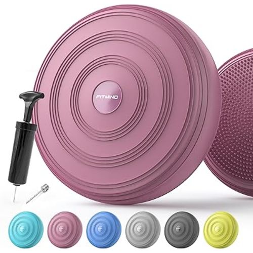 Inflated Wobble Cushion,Circular Non-slip Texture for Comfortable Sitting,Extra Thick Dyna Disc with Pump for Core Strength,Wiggle Seat to Improve Posture,Fitness,660lb Load Capacity