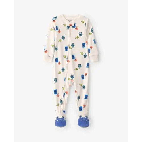Toddler Boy 1-Piece Monster DreamPlush Snug Fit Footed Pajama - Cream | Carter's