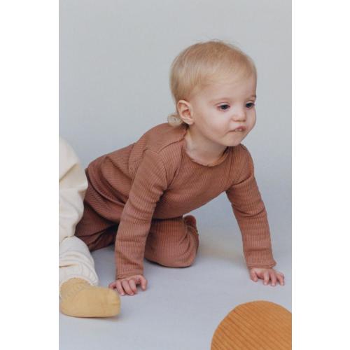 LACE TRIM BODYSUIT AND LEGGINGS SET - Ocher | ZARA United States