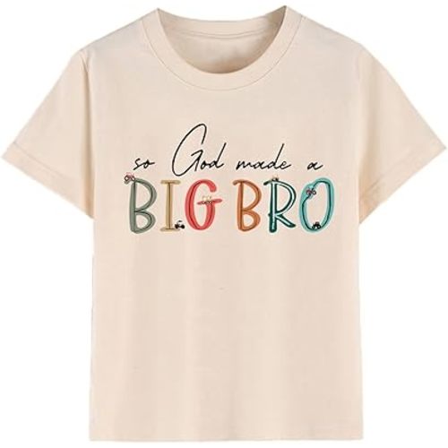 Big Brother Kids Shirt Pregnancy Announcement Shirt Cotton Short Sleeve Shirts 2-12 Years