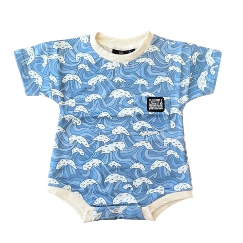 Little Surfer Dude Waves Bubble Romper