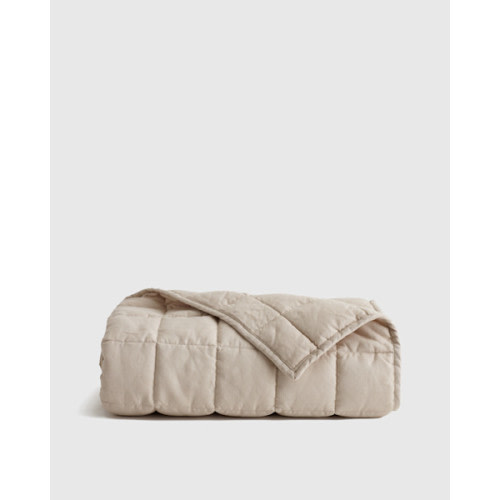 Linen Crib Quilt in Mist
