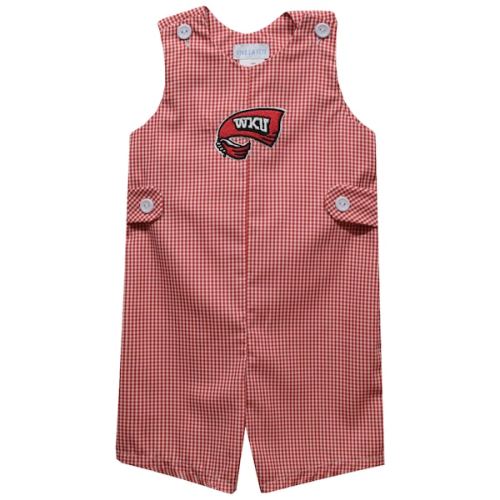 Infant Vive La Fete Red Western Kentucky Hilltoppers Gingham Jon Jon Romper