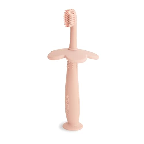 mushie Flower Toddler Training Toothbrush (Blush)