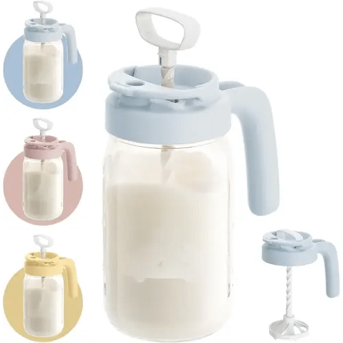 Papablic Glass Breast Milk Pitcher, Formula & Baby Feeding Container, Blue