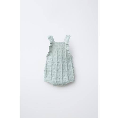 LINEN BLEND KNIT ROMPER - Pastel green | ZARA United States