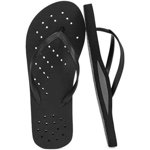 STQ Shower Shoes Women Quickly Dry Arch Support Flip Flops Non Slip Beach Pool Dorm Thong Sandals with Drain Holes