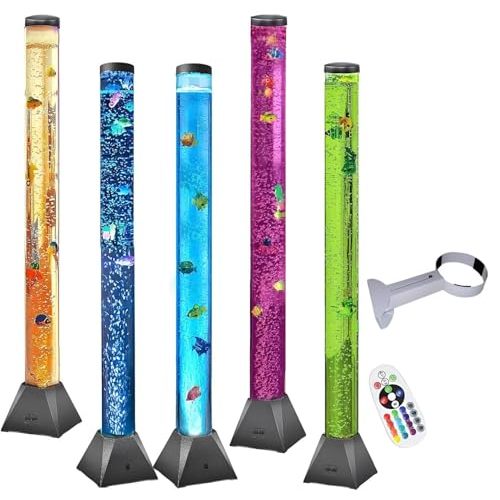 CALOVER LED Sensory Bubble Fish Tube Night Lamp 4Ft with Wall Bracket- Color Changing, Wall-Mountable Aquarium Tank Light for Mood Enhancement, ADHD Autism Relief -Gift for Kids, Men, Women