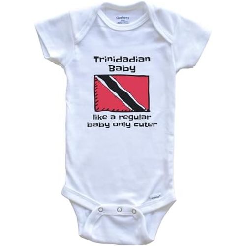 Trinidadian Baby Like A Regular Baby Only Cuter Funny Trinidad and Tobago Flag Baby Bodysuit