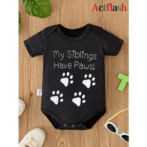 Siblings have paws onesie