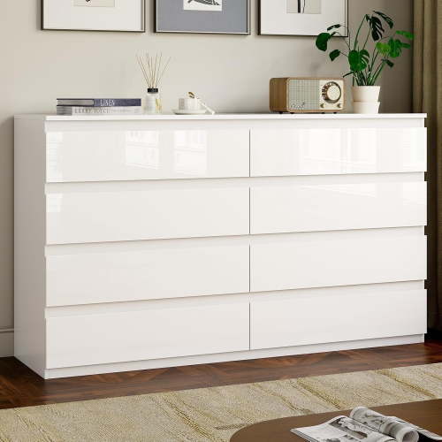 Selooye 8-Drawer Modern Wood Dresser, Wide Chest Drawers
