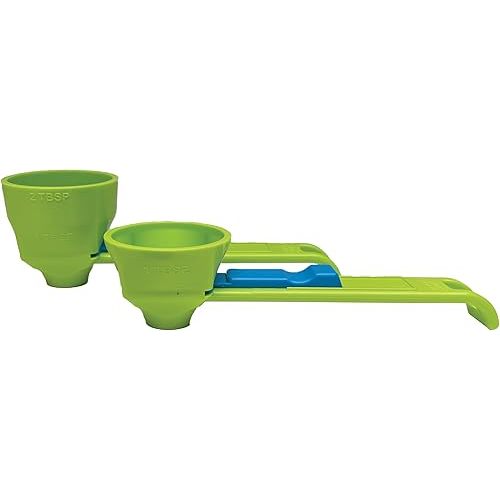 the original measuring scoop + funnel No spill preparation of protein powder, workout & sports drinks, baby formula & kcup refill Mess & Spill free - (Set of 1 & 2 Tablespoon)