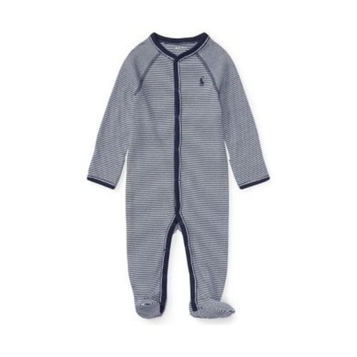 Baby Boys Striped Cotton Jersey Coverall