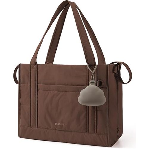BAGSMART Diaper Bag Tote Puffer, Hospital Bag for Labor Delivery with Pacifier Case, Lightweight Baby Bag for Travel, Work