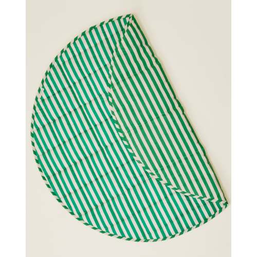 Inside Outside Play Mat Portable Baby Blanket | Green Stripe - Storq by Kindred Bravely