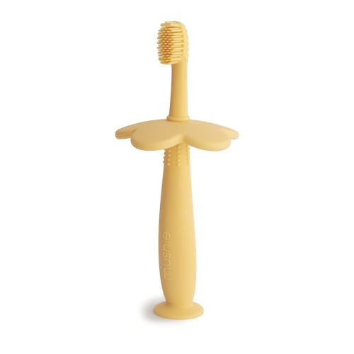 mushie Flower Toddler Training Toothbrush (Daffodil)