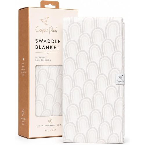 Copper Pearl Swaddle Blankets for Newborns | Soft Stretchy Receiving Blankets for Boys and Girls | Large 46 x 46 Inch Baby Blankets | Lightweight and Breathable Swaddles | Bliss